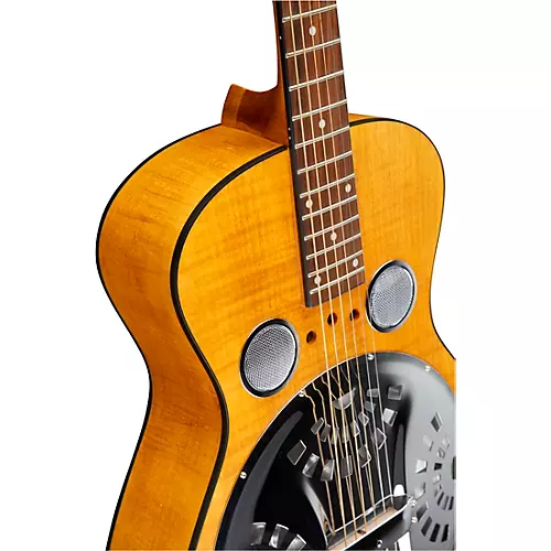 Dobro Hound Dog Deluxe Round Neck Acoustic-Electric with Pickup Vintage Brown