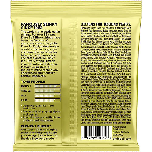 Ernie Ball Mammoth Slinky Nickel Wound Electric Guitar Strings, Gauge 12 - 62