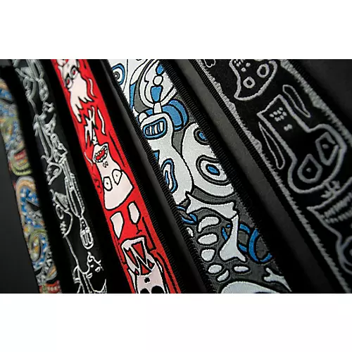 D'Addario Joe Satriani Nylon Guitar Strap Black/Red/Green Snakes Mosaic