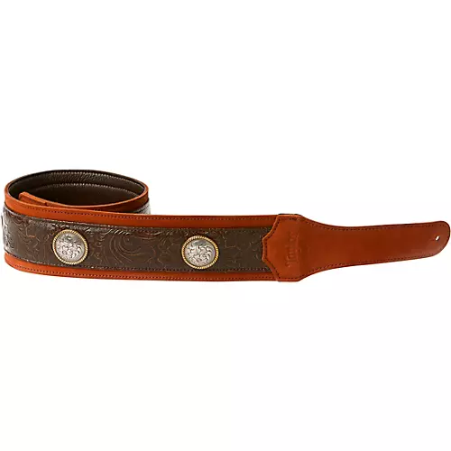 Taylor Grand Pacific Leather Strap, Nickel Conchos Black 3 in.