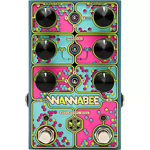 Beetronics FX Wannabee Beelateral Buzz Dual-Drive Effects Pedal Blue Anodized