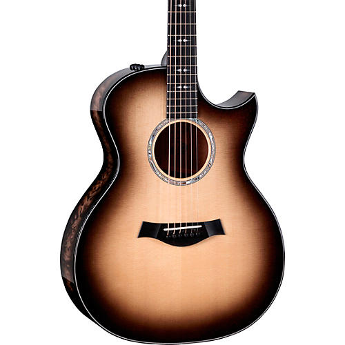 Taylor Custom Sitka Spruce-Big Leaf Maple Grand Auditorium Acoustic-Electric Guitar Cranberry Edgeburst