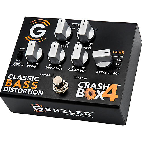 Genzler Amplification CRASH BOX-4 Classic Bass Distortion Effects Pedal Black