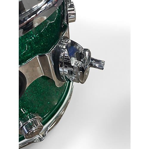 Used DW 3 Piece Collector's Series GREEN GLASS CHROME Drum Kit GREEN GLASS CHROME