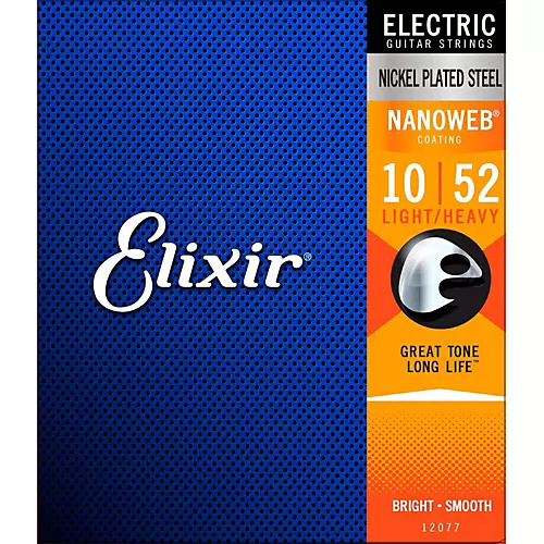 Elixir Electric Guitar Strings with NANOWEB Coating, Light/Heavy (.010-.052)