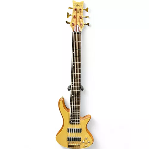 Used Schecter Guitar Research Diamond Series Custom-6 Natural Electric Bass Guitar Natural