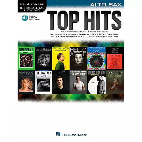 Hal Leonard Top Hits For Alto Sax - Instrumental Play-Along Book/Online Audio