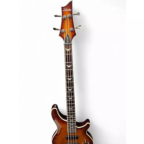 Used 2020s Schecter Guitar Research Omen Extreme 4 String 2 Color Sunburst Electric Bass Guitar 2 Color Sunburst