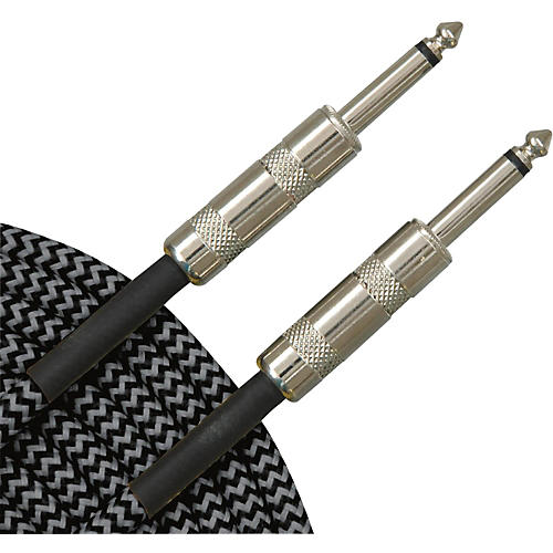 Musician's Gear Standard Instrument Cable Tweed-20 ft.-Black and Silver (2 Pack)