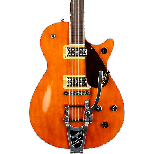 Gretsch Guitars G6128T-PE Players Edition Duo Jet Black With Bigsby Electric Guitar Round-Up Orange
