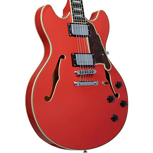 D'Angelico Premier DC Semi-Hollow Electric Guitar With Stopbar Tailpiece Black Flake