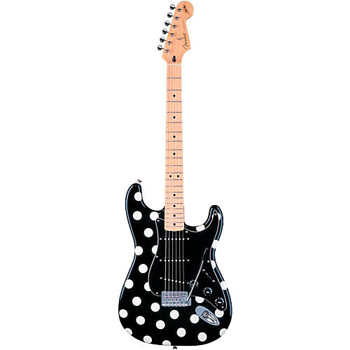 Fender Artist Series Buddy Guy Polka Dot Stratocaster Electric Guitar Black with White Polka Dots