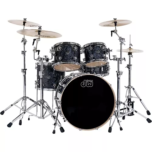 DW Performance Series 5-Piece Shell Pack Ebony Stain Lacquer with Chrome Hardware