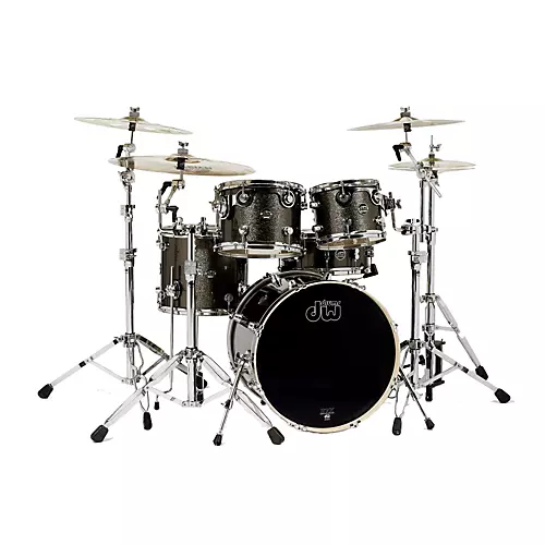 DW Performance Series 5-Piece Shell Pack Ebony Stain Lacquer with Chrome Hardware