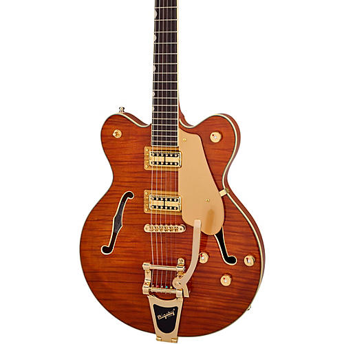 Gretsch Guitars Electromatic LTD Flame Okoume Broadkaster Double-Cut Electric Guitar With Bigsby Roundup Orange Stain