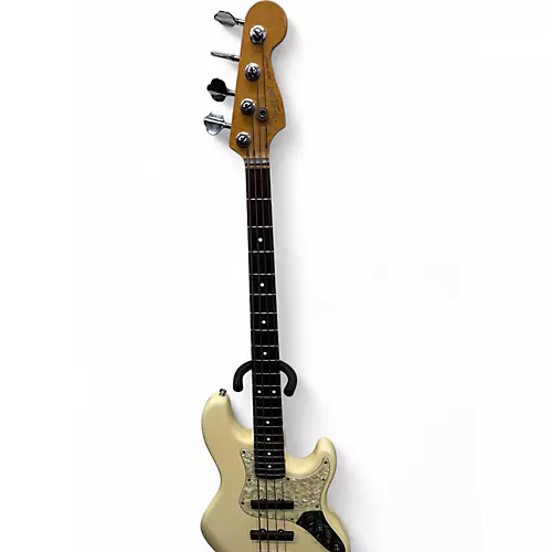 Used Fender American Deluxe Jazz Bass Vintage White Electric Bass Guitar Vintage White