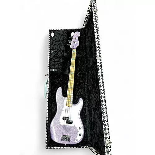 Used 2017 Fender Fender Adam Clayton Artist Series Signature Jazz Bass Purple Sprarkle Electric Bass Guitar Purple Sprarkle