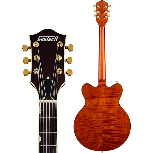 Gretsch Guitars Electromatic LTD Flame Okoume Broadkaster Double-Cut Electric Guitar With Bigsby Roundup Orange Stain