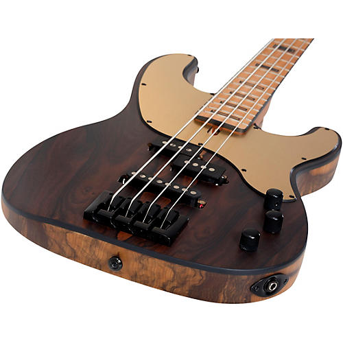 Schecter Guitar Research Model T Exotic Ziricote 4 Electric Bass Natural Satin