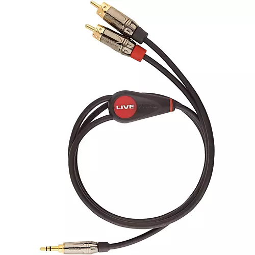 Livewire Elite Interconnect Y-Cable 3.5 mm TRS Male to RCA Male 3 ft. Black