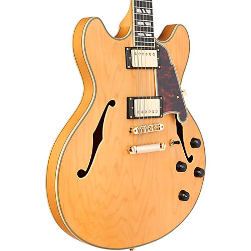 D'Angelico Deluxe DC Semi-Hollow Electric Guitar Satin Trans Wine