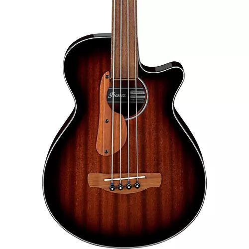 Ibanez AEGB24FE Fretless Auditorium Acoustic-Electric Bass Guitar Mahogany Sunburst