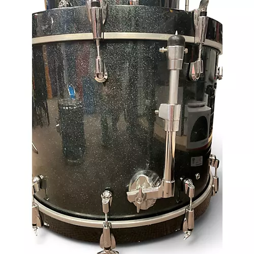 Used Yamaha 3 Piece Absolute Birch Custom black sparkle Drum Kit black sparkle