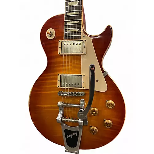 Used 2012 Gibson CUSTOM SHOP 1959 LES PAUL REISSUE MURPHY LAB W/ BIGSBY CHERRY BURST Solid Body Electric Guitar CHERRY BURST