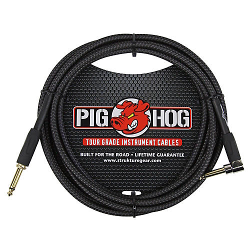 Pig Hog Instrument Cable Black Woven 1/4