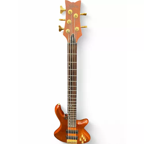 Used Schecter Guitar Research Stiletto Studio 5 String Worn Natural Electric Bass Guitar Worn Natural