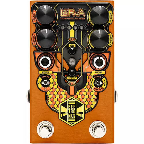 Beetronics FX Larva Morphing Phaser Effects Pedal Orange Anodized