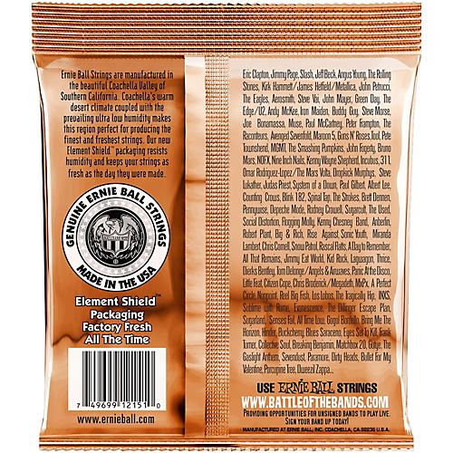 Ernie Ball 2151 Earthwood Phosphor Bronze Rock and Blues Acoustic Guitar Strings