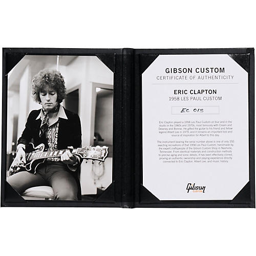 Gibson Custom Eric Clapton 1958 Les Paul Custom Electric Guitar Ebony