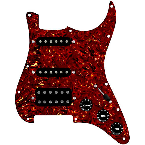 920D Custom HSS Loaded Pickguard for Strat With Uncovered Cool Kids Humbucker, Black Texas Grit Pickups & Black Knobs Black