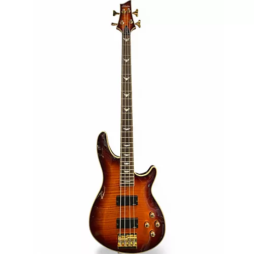Used Schecter Guitar Research Omen Extreme 4 String Vintage Sunburst Electric Bass Guitar Vintage Sunburst