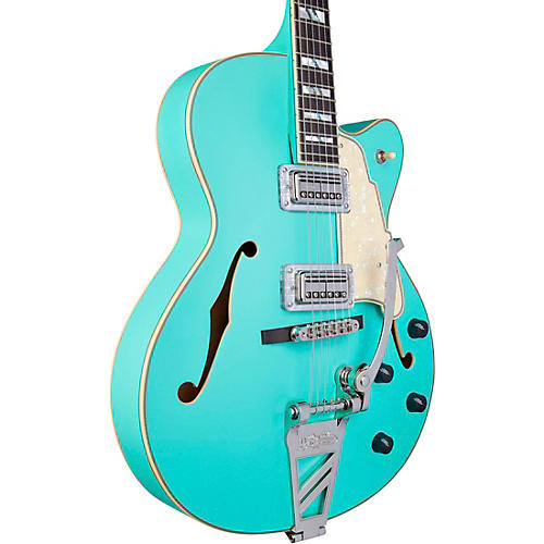 D'Angelico Deluxe Series 175 With TV Jones Humbuckers Limited-Edition Hollowbody Electric Guitar Matte Surf Green