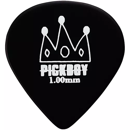 Pick Boy Round Raindrop Black with Crown Cellulose Guitar Picks 1.00 mm 10 Pack