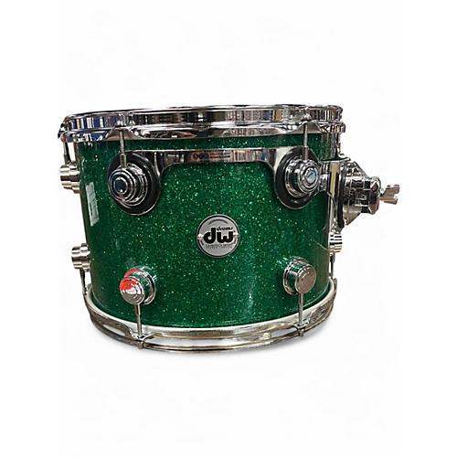 Used DW 3 Piece Collector's Series GREEN GLASS CHROME Drum Kit GREEN GLASS CHROME
