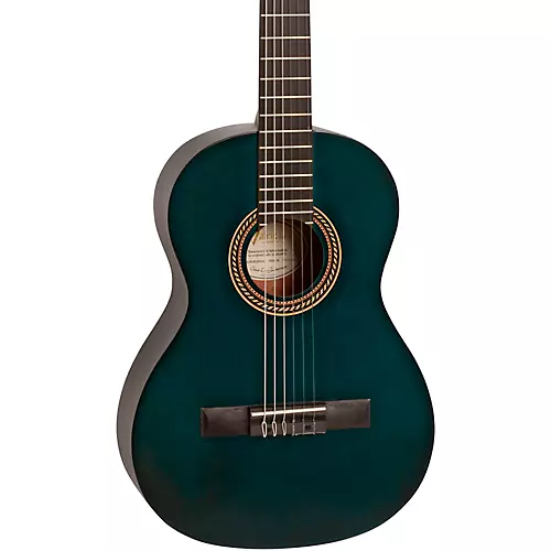 Valencia 200 Series 3/4 Size Classical Acoustic Guitar Transparent Blue