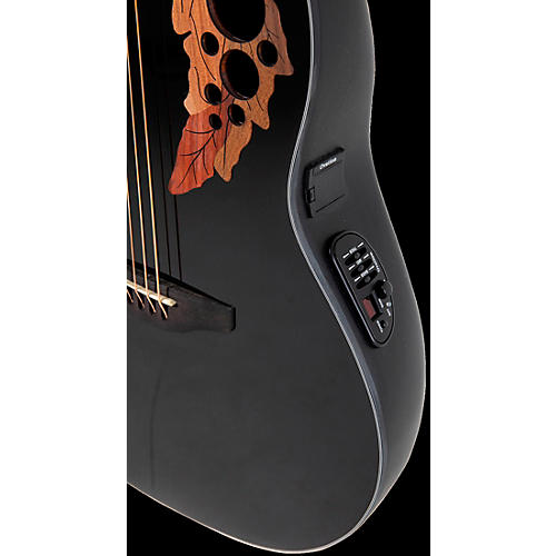 Ovation CE44L Celebrity Series Elite Mid-Depth Left-Handed Acoustic-Electric Guitar Black