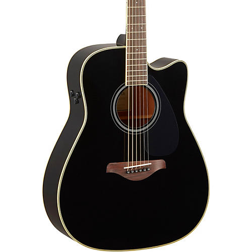 Yamaha FGC-TA TransAcoustic Dreadnought Cutaway Acoustic-Electric Guitar Black