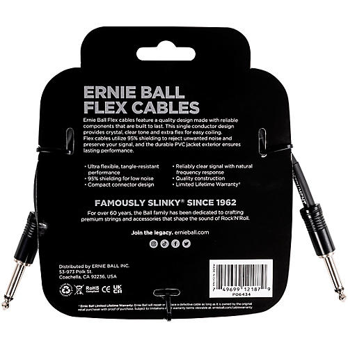 Ernie Ball Flex Instrument Cable Straight/Straight 10 ft. Black