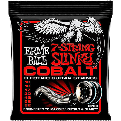 Ernie Ball P02730 Cobalt 7-String Skinny Top Heavy Bottom Electric Guitar Strings 10-62