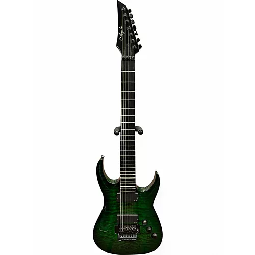 Used Agile Septor 727 Quilted Tribal Green Solid Body Electric Guitar Quilted Tribal Green
