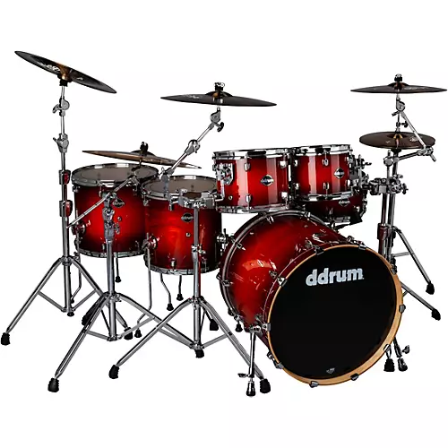Ddrum Dominion Birch 6-Piece Shell Pack With Ash Veneer Trans Black