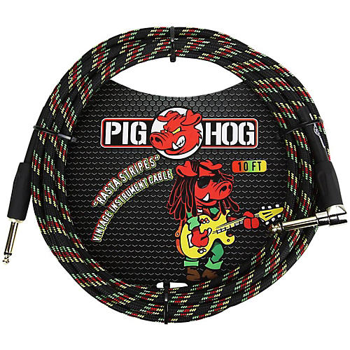 Pig Hog Right Angle Instrument Cable 10 ft. Daphne Blue