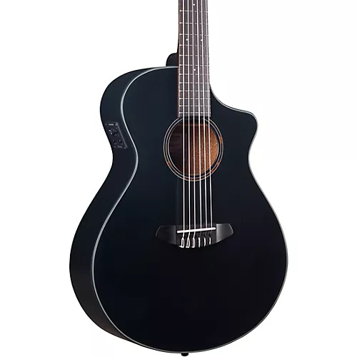 Breedlove Discovery Red Cedar-Mahogany Nylon-String Concert Acoustic-Electric Guitar Satin Black