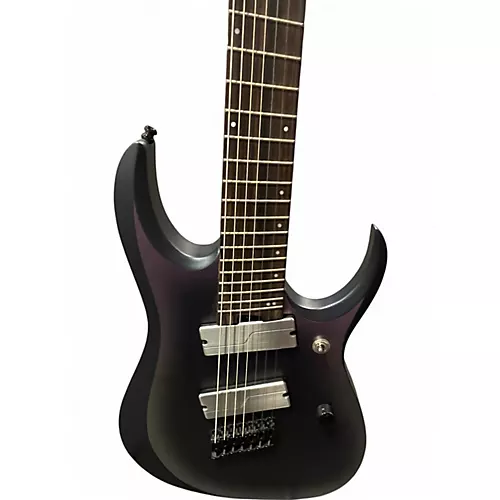 Used 2020s Ibanez RGA71AL Axion Label 7 String Black Aurora Burst Solid Body Electric Guitar Black Aurora Burst