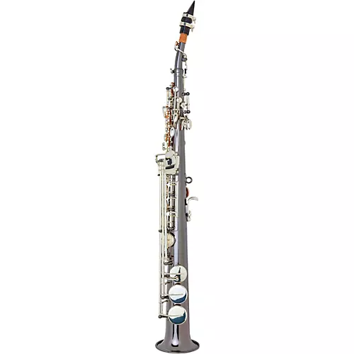 Allora ASPS-450 Vienna Series Straight Soprano Sax Black Nickel Body Silver Keys