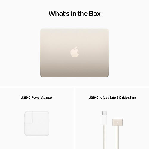 Apple 13-inch MacBook Air: Apple M2 chip with 8-core CPU and 10-core GPU, 512GB - Starlight